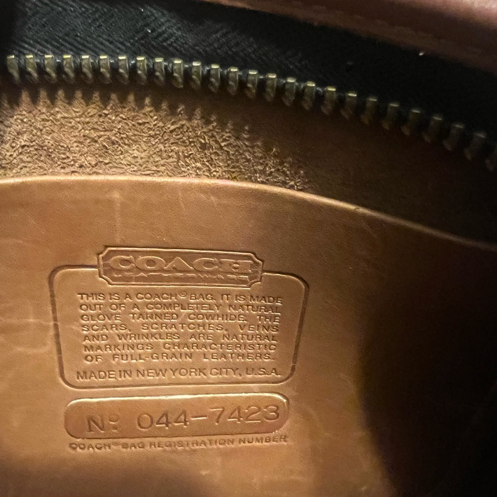 Coach Tan Leather Wristlet with Chain Strap